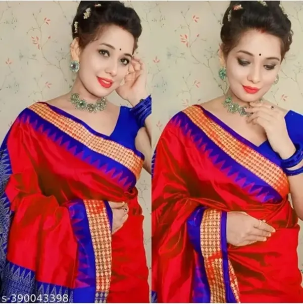 National_Saree_Temple_Border_Sambalpuri_Art_Silk_Saree_(Red)