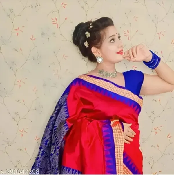 National_Saree_Temple_Border_Sambalpuri_Art_Silk_Saree_(Red)