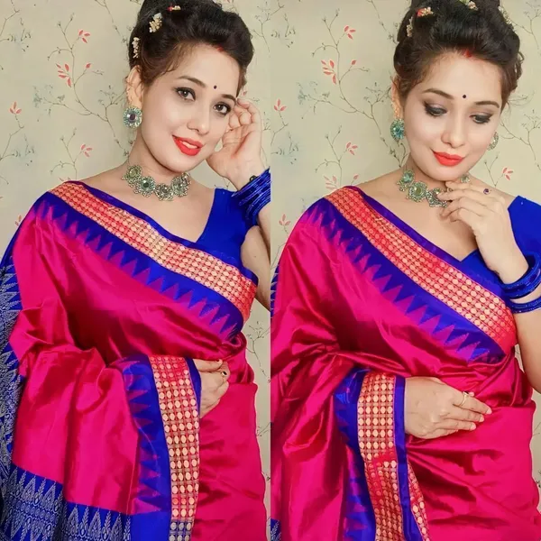 National_Saree_Temple_Border_Sambalpuri_Handloom_Art_Silk_Saree_(Pink)