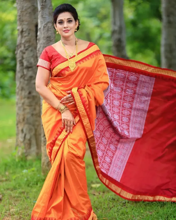 National_Saree_Temple_Border_Sambalpuri_Art_Silk_Saree_(Orange)
