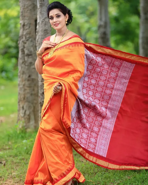 National_Saree_Temple_Border_Sambalpuri_Art_Silk_Saree_(Orange)