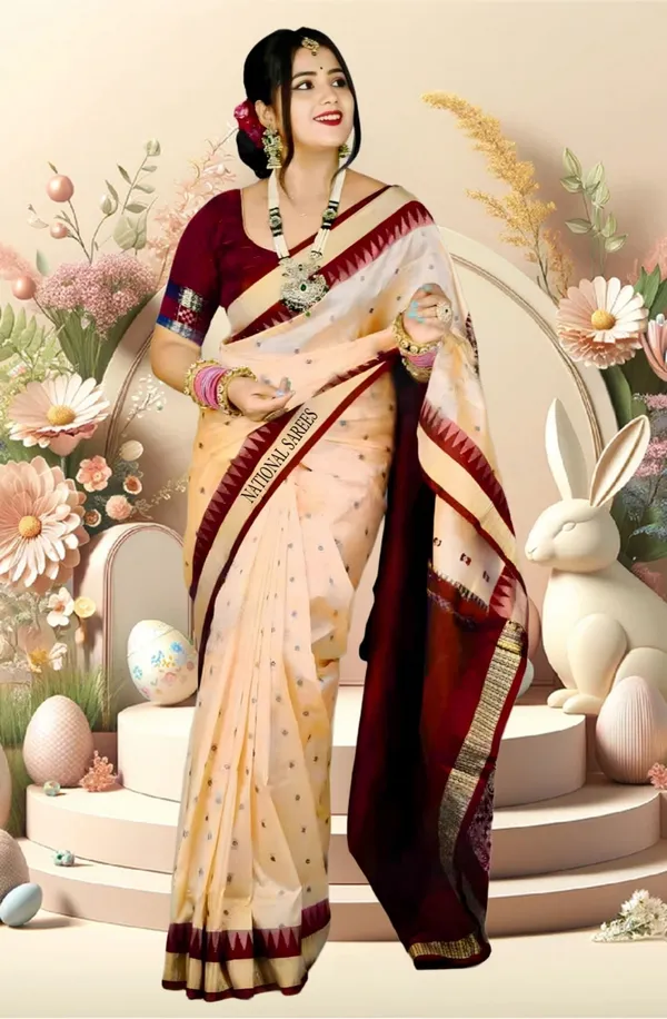 National_Saree_Temple_Border_Sambalpuri_Art_Silk_Saree_(Beige)