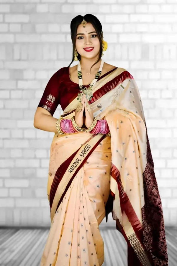 Weaver_Store_Temple_Border_Sambalpuri_Art_Silk_Saree_(Beige)