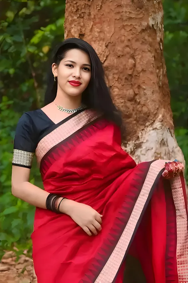 National_Sarees_Temple_Border_Sambalpuri_Art_Silk_Saree_(Red)