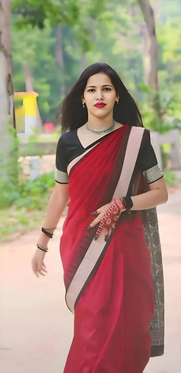 National_Sarees_Temple_Border_Sambalpuri_Art_Silk_Saree_(Red)