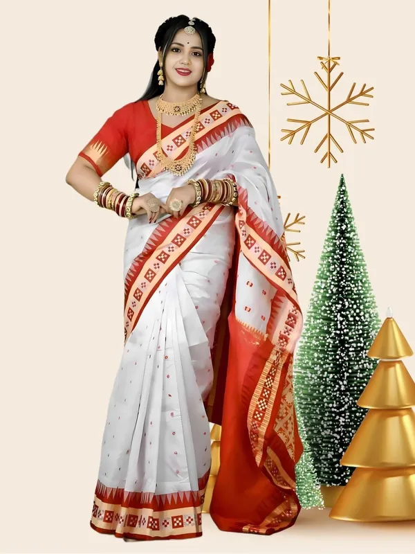 Imran_Saree_Temple_Border_Sambalpuri_Art_Silk_Saree_(White)