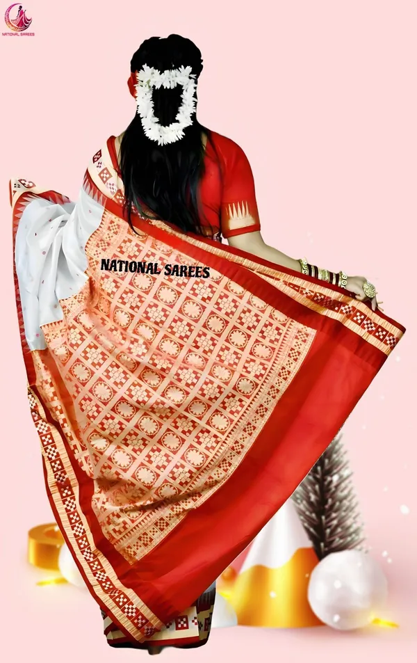 Imran_Saree_Temple_Border_Sambalpuri_Art_Silk_Saree_(White)