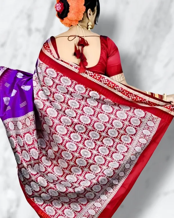 Weaver_Store_Temple_Border_Sambalpuri_Art_Silk_Saree_(Magenta)