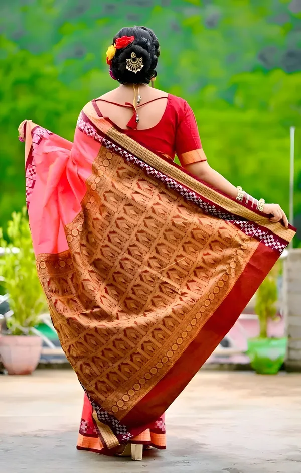 Weaver_Store_Temple_Border_Sambalpuri_Art_Silk_Saree_(Pink)