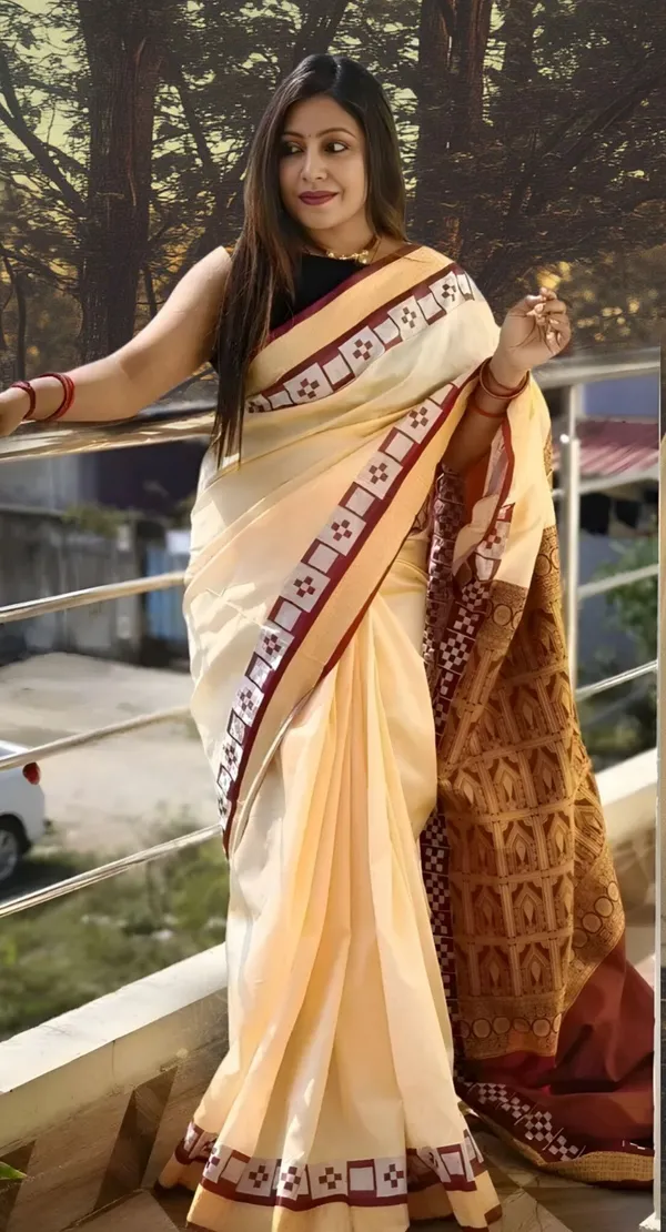 Weaver_Store_Temple_Border_Sambalpuri_Art_Silk_Saree_(Cream)