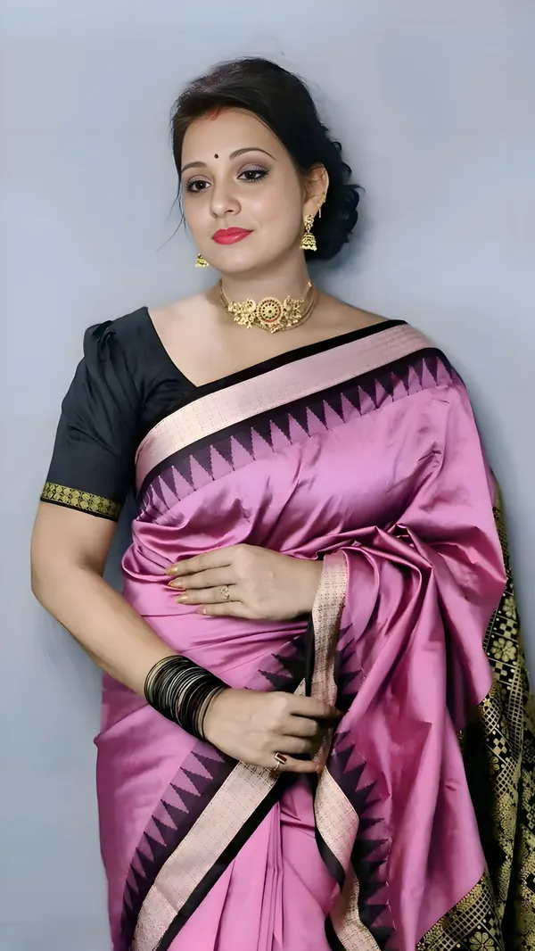 Weaver_Store_Temple_Border_Sambalpuri_Art_Silk_Saree_(Blue)