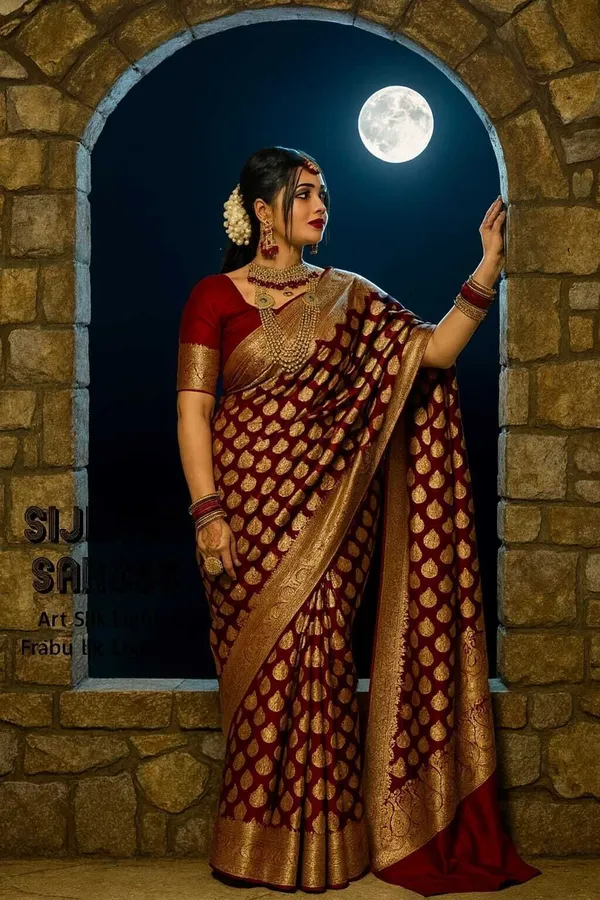 Weaver_Store_Woven_Banarasi_Art_Silk_Saree_(Maroon)