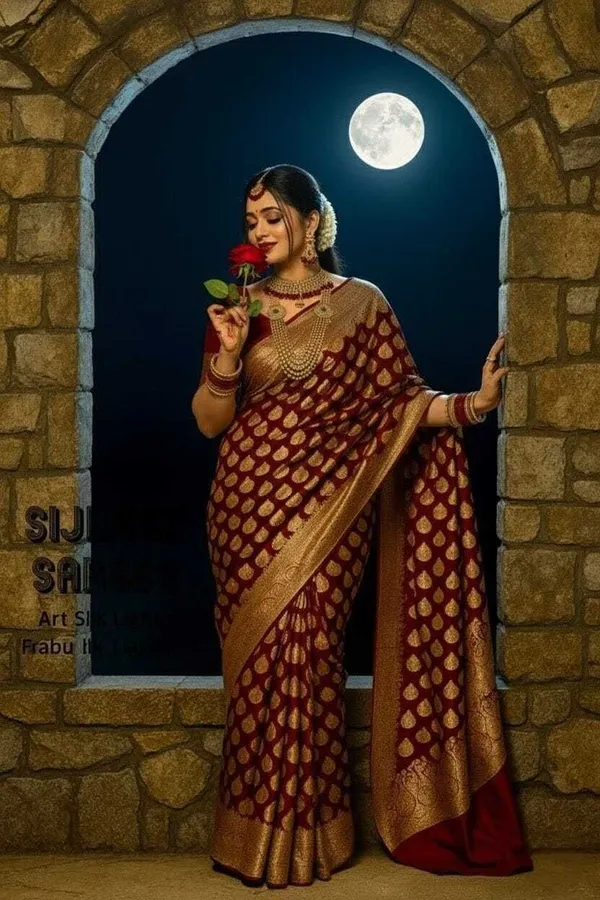 Weaver_Store_Woven_Banarasi_Art_Silk_Saree_(Maroon)