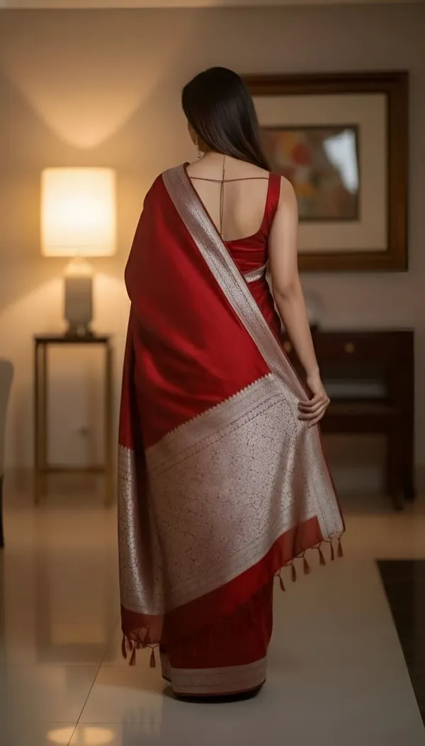 Weaver_Store_Woven_Banarasi_Art_Silk_Saree_(Red)