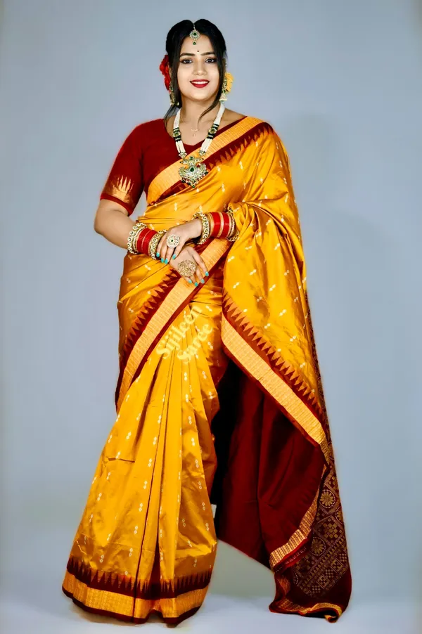 Weaver_Store_Printed_Banarasi_Art_Silk_Saree_(Mustard)
