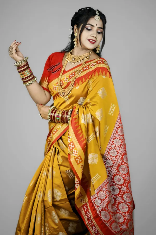 Weaver_Store_Woven_Banarasi_Art_Silk_Saree_(Mustard)