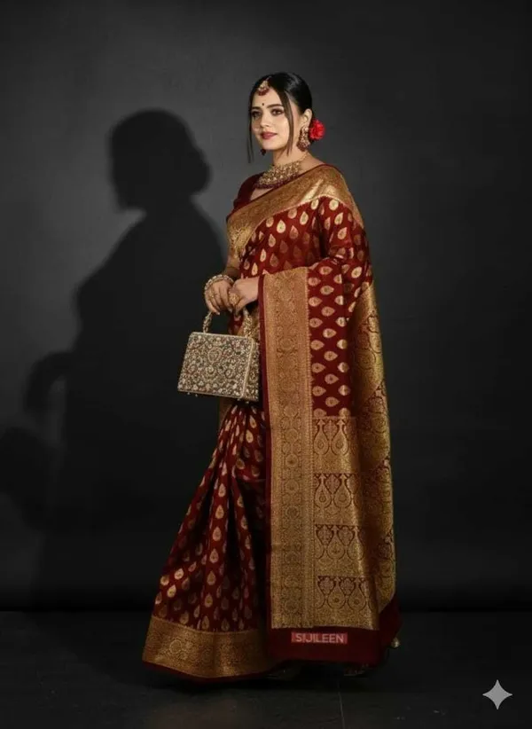 Weaver_Store_Woven_Banarasi_Art_Silk_Saree_(Maroon)
