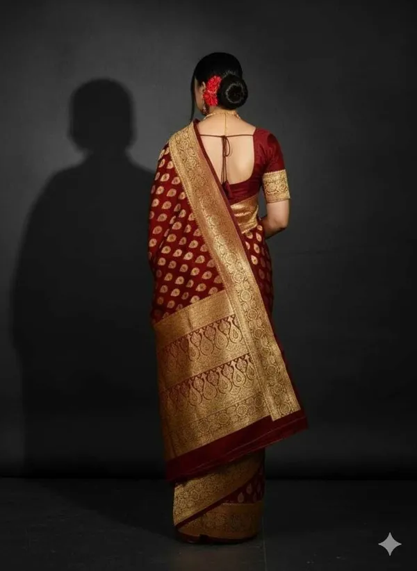 Weaver_Store_Woven_Banarasi_Art_Silk_Saree_(Maroon)