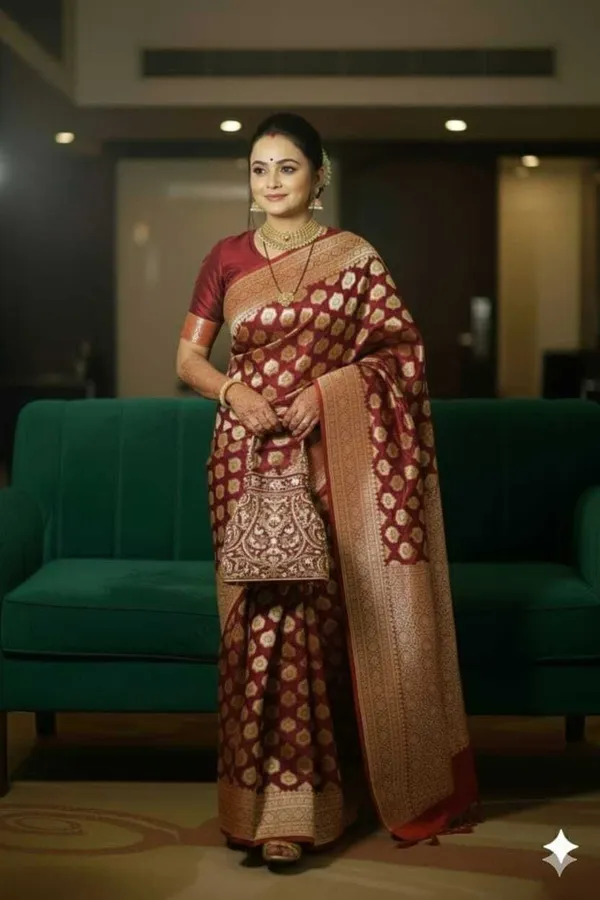 Weaver_Store_Woven_Banarasi_Art_Silk_Saree_(Maroon)