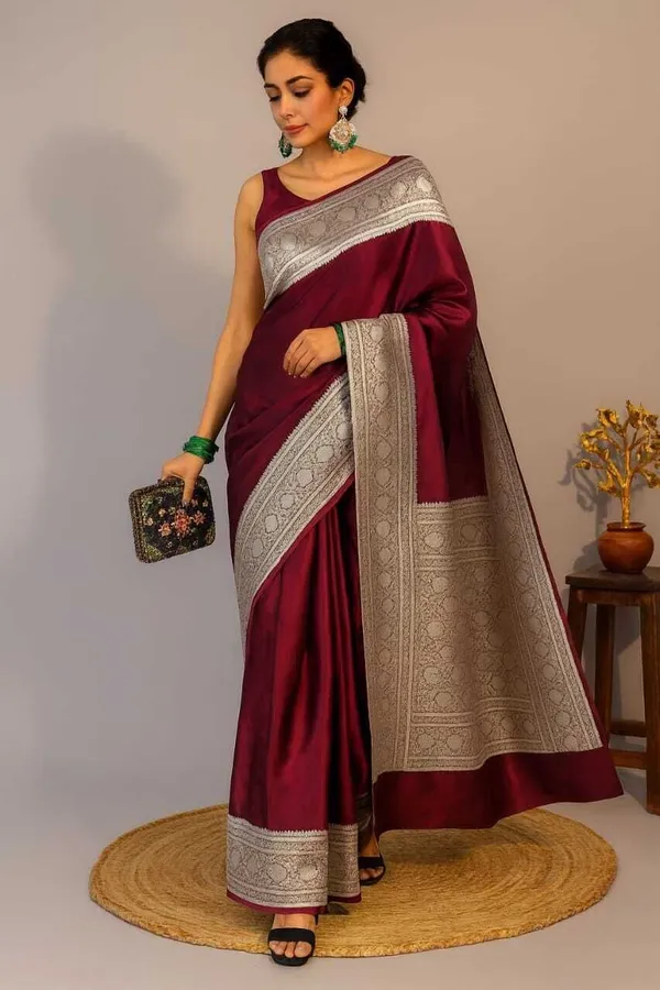 Weaver_Store_Woven_Banarasi_Art_Silk_Saree_(Maroon)