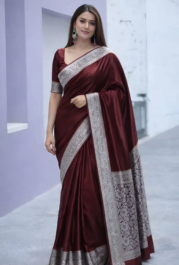 Weaver_Store_Woven_Banarasi_Art_Silk_Saree_(Maroon)