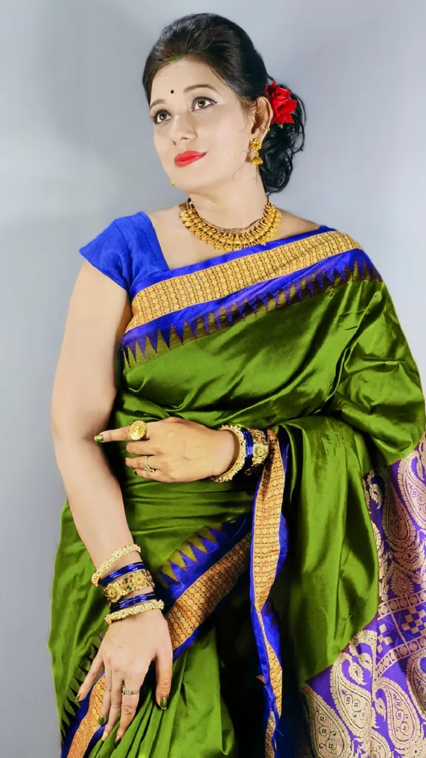 Weaver_Store_Printed_Banarasi_Art_Silk_Saree_(Green)