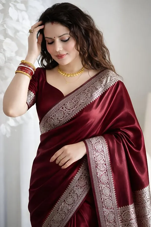 Weaver_Store_Woven_Banarasi_Art_Silk_Saree_(Maroon)
