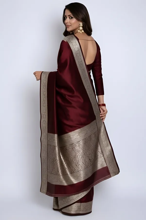 Weaver_Store_Woven_Banarasi_Art_Silk_Saree_(Maroon)