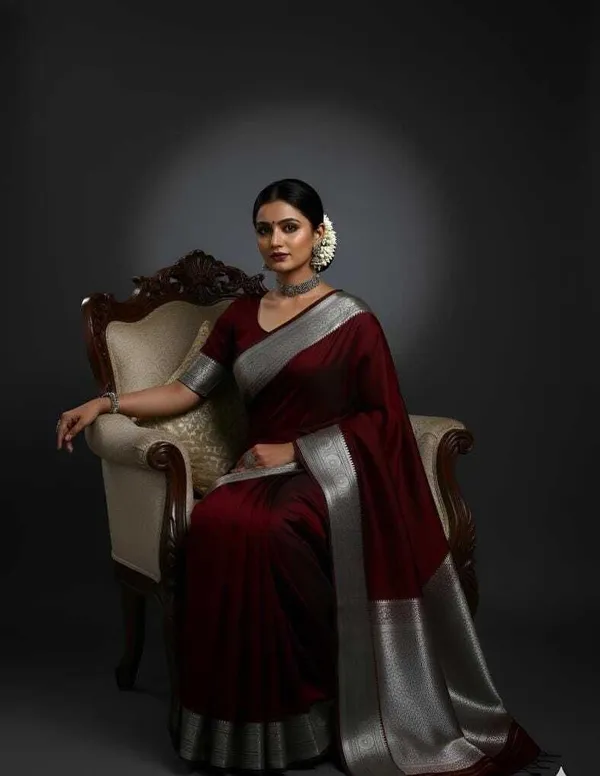 Weaver_Store_Printed_Banarasi_Satin_Saree_(Maroon)
