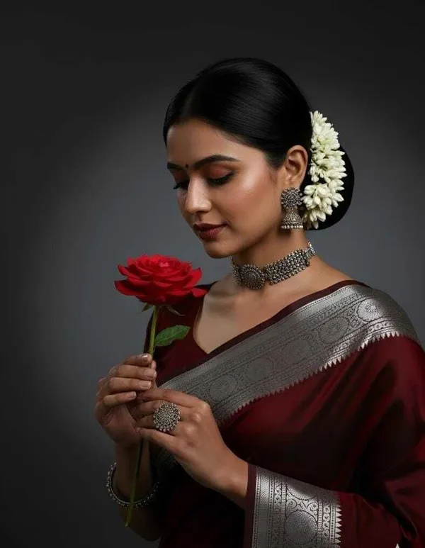 Weaver_Store_Printed_Banarasi_Satin_Saree_(Maroon)