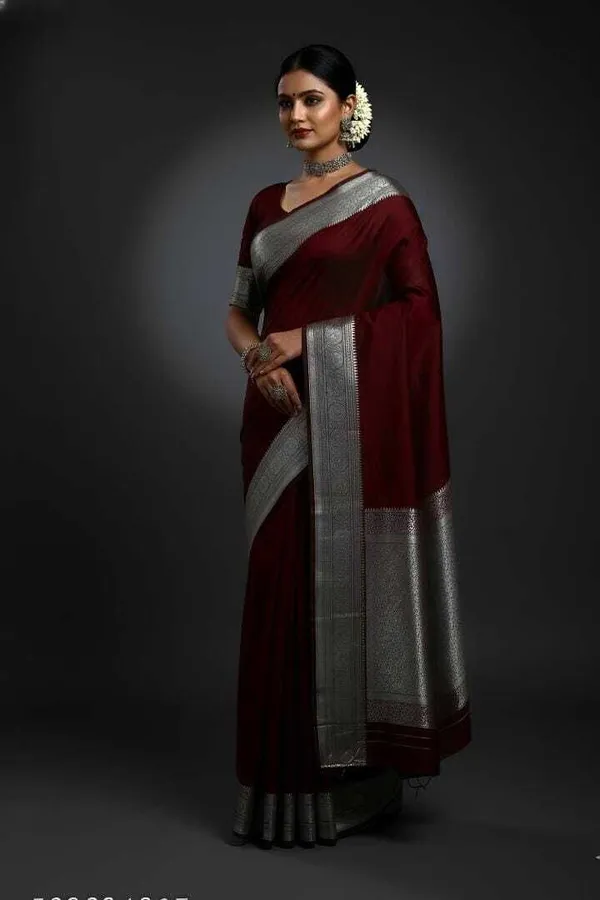 Weaver_Store_Printed_Banarasi_Satin_Saree_(Maroon)
