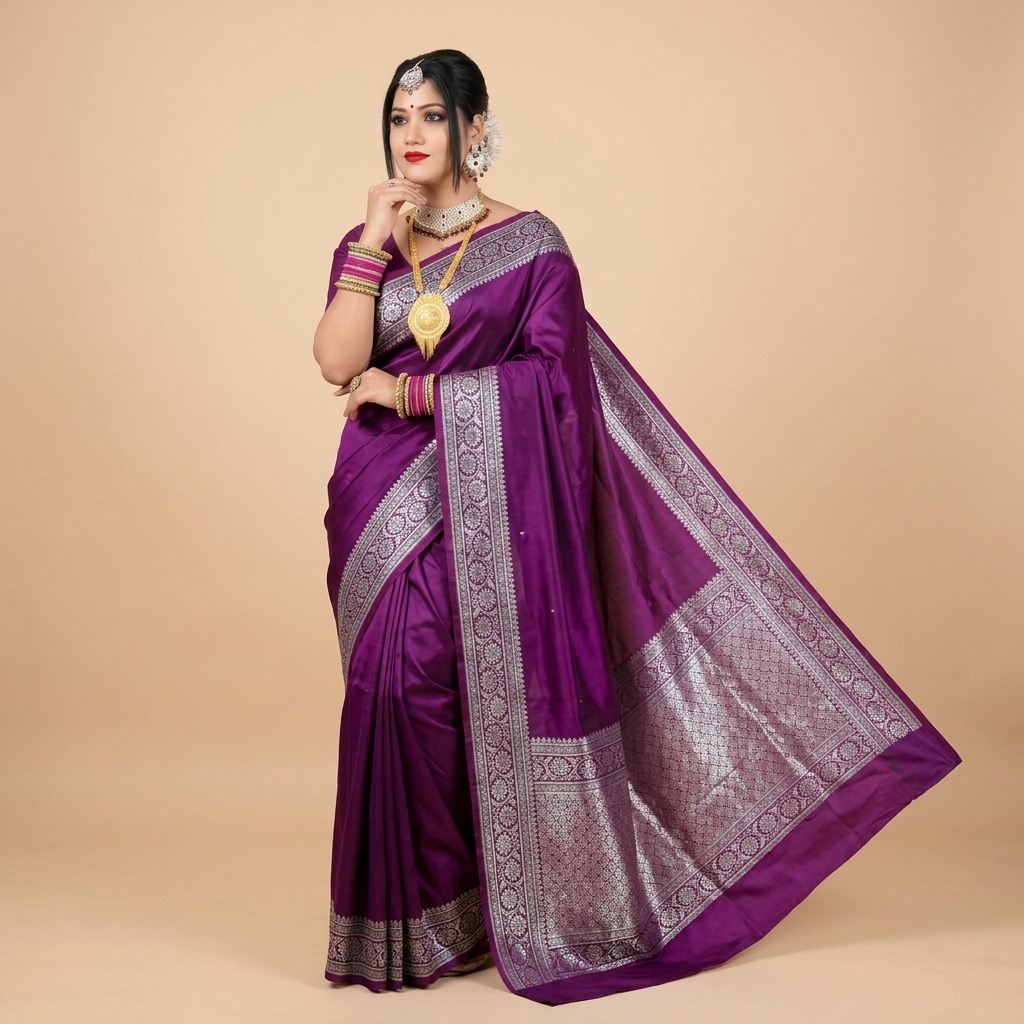 Weaver_Store_Self_Design_Banarasi_Nylon_Saree_(Maroon)