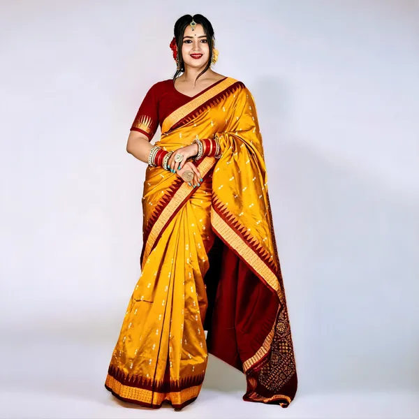 Weaver_Store_Printed_Banarasi_Art_Silk_Saree_(Mustard)