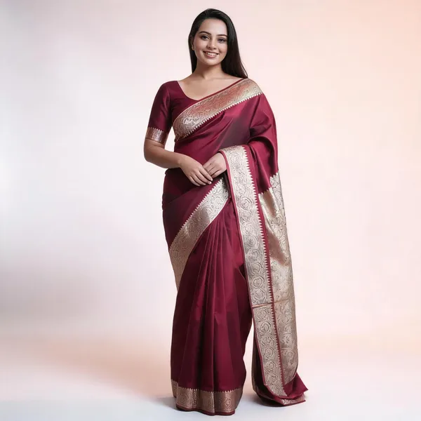 Weaver_Store_Woven_Banarasi_Art_Silk_Saree_(Maroon)