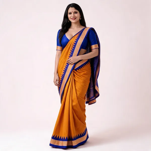 Weaver_Store_Solid/Plain_Banarasi_Art_Silk_Saree_(Mustard)