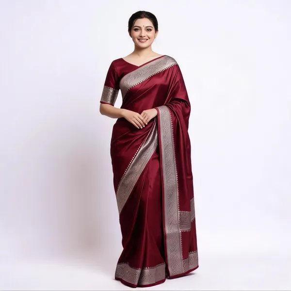 Weaver_Store_Woven_Banarasi_Art_Silk_Saree_(Maroon)