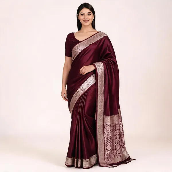 Weaver_Store_Woven_Banarasi_Art_Silk_Saree_(Maroon)