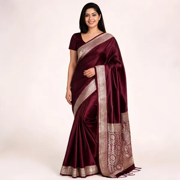 Weaver_Store_Woven_Banarasi_Art_Silk_Saree_(Maroon)