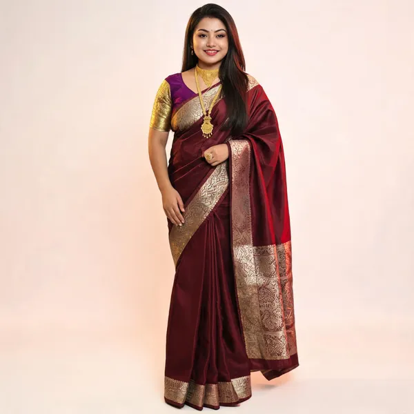 Weaver_Store_Woven_Banarasi_Art_Silk_Saree_(Maroon)