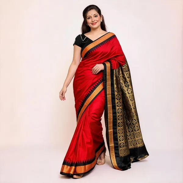 Weaver_Store_Woven_Banarasi_Art_Silk_Saree_(Red)