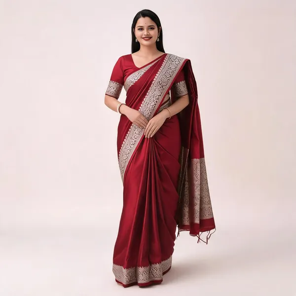 Weaver_Store_Woven_Banarasi_Art_Silk_Saree_(Maroon)