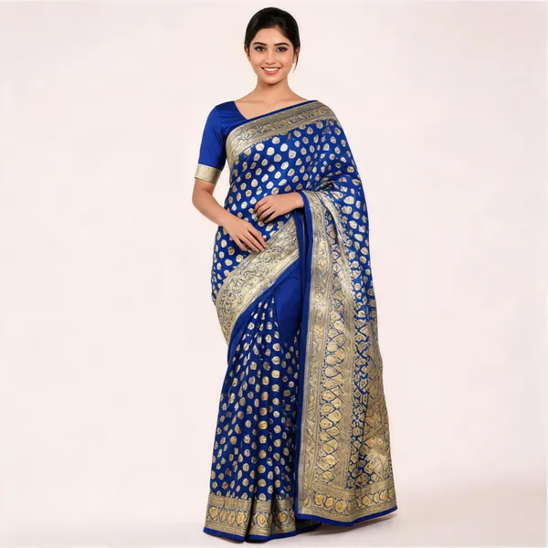Weaver_Store_Woven_Banarasi_Art_Silk_Saree_(Blue)