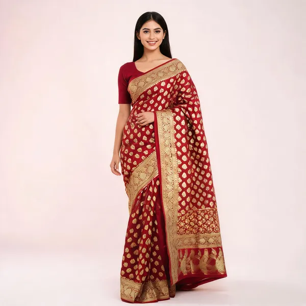 Weaver_Store_Woven_Banarasi_Art_Silk_Saree_(Maroon)