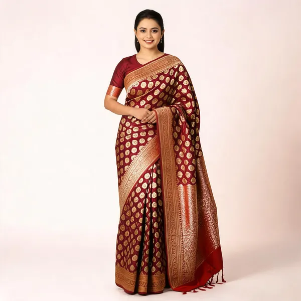 Weaver_Store_Woven_Banarasi_Art_Silk_Saree_(Maroon)
