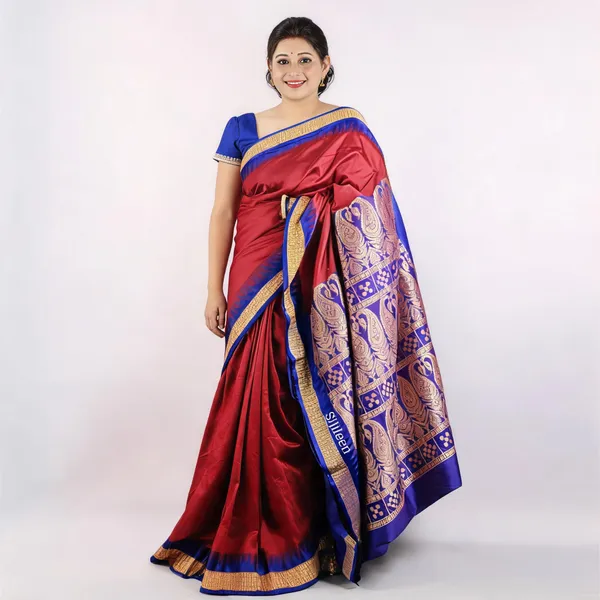 Weaver_Store_Woven_Banarasi_Art_Silk_Saree_(Red)