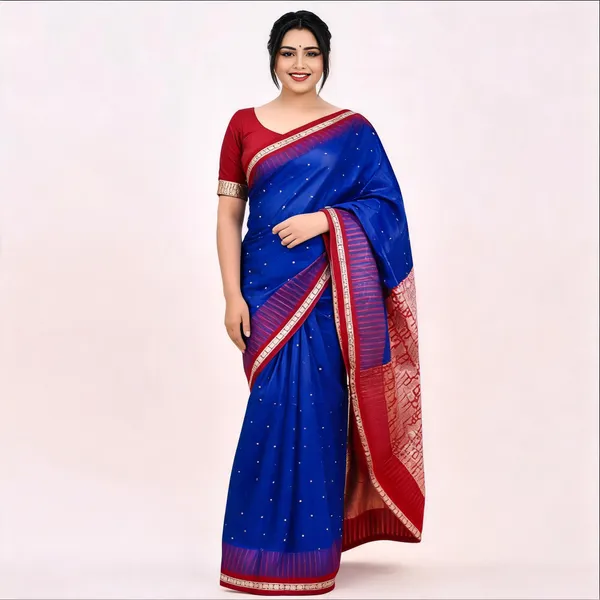 Weaver_Store_Woven_Banarasi_Art_Silk_Saree_(Blue)