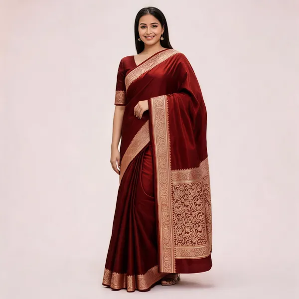 Weaver_Store_Woven_Banarasi_Art_Silk_Saree_(Maroon)