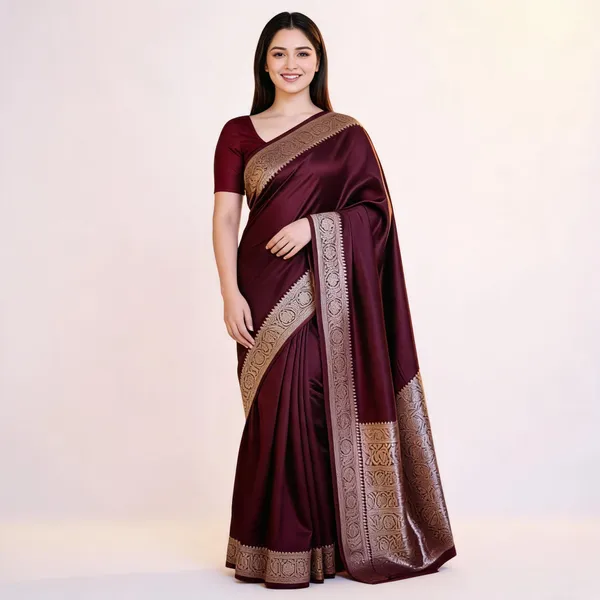 Weaver_Store_Woven_Banarasi_Art_Silk_Saree_(Maroon)
