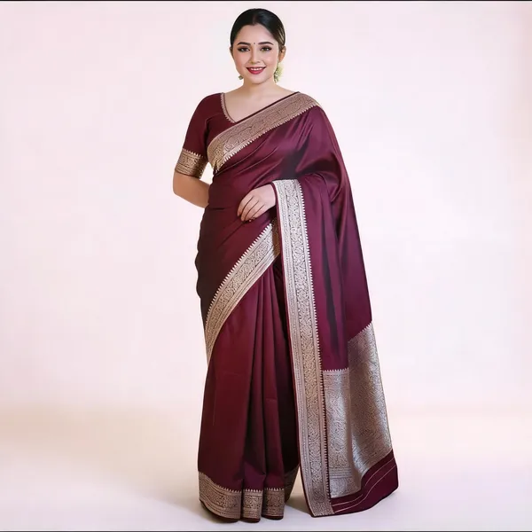 Weaver_Store_Woven_Banarasi_Art_Silk_Saree_(Maroon)