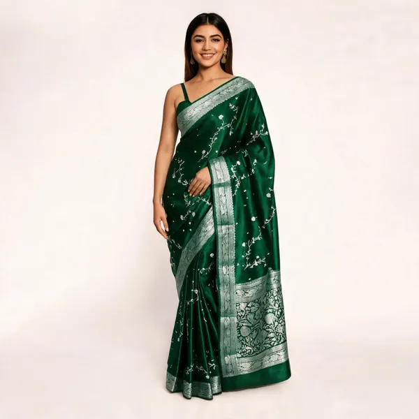 Weaver_Store_Printed_Banarasi_Art_Silk_Saree_(Green)